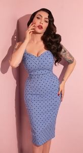 NWT vixen Blue polkadot wiggle maneater
